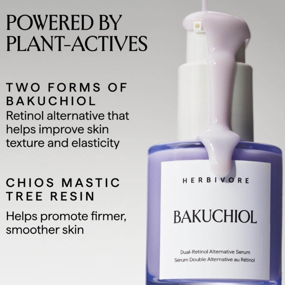 NIB HERBIVORE BAKUCHIOL DUAL RETINOL ALTERNATIVE SERUM - Picture 6 of 14